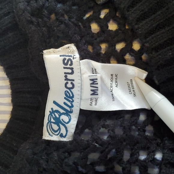 🔥$5 SALE!.Blue Crush large open knit (fishnet like) loose fitting sweater. Sz M - Picture 4 of 10